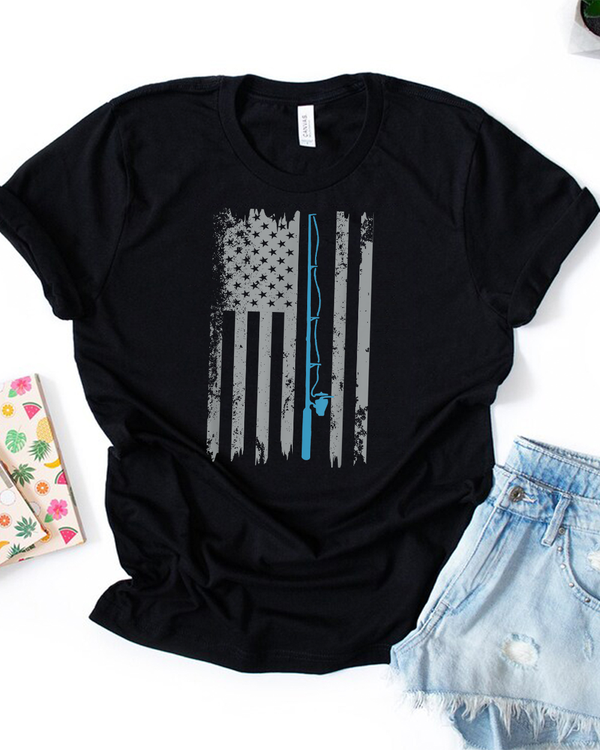 American Flag Fishing Shirt Vintage Fishing Tshirt